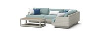 Portofino Comfort 5 Piece Sunbrella® Outdoor Sectional Seating Set - Spa Blue