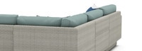 Portofino Comfort 5 Piece Sunbrella® Outdoor Sectional Seating Set - Spa Blue