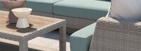 Portofino Comfort 5 Piece Sunbrella® Outdoor Sectional Seating Set - Spa Blue