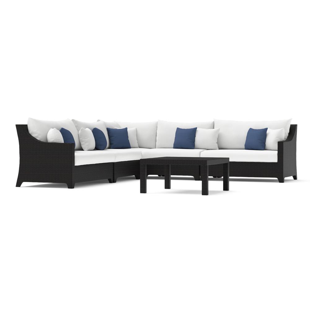 Deco™ 6 Piece Sunbrella® Outdoor Sectional & Table - Bliss Ink