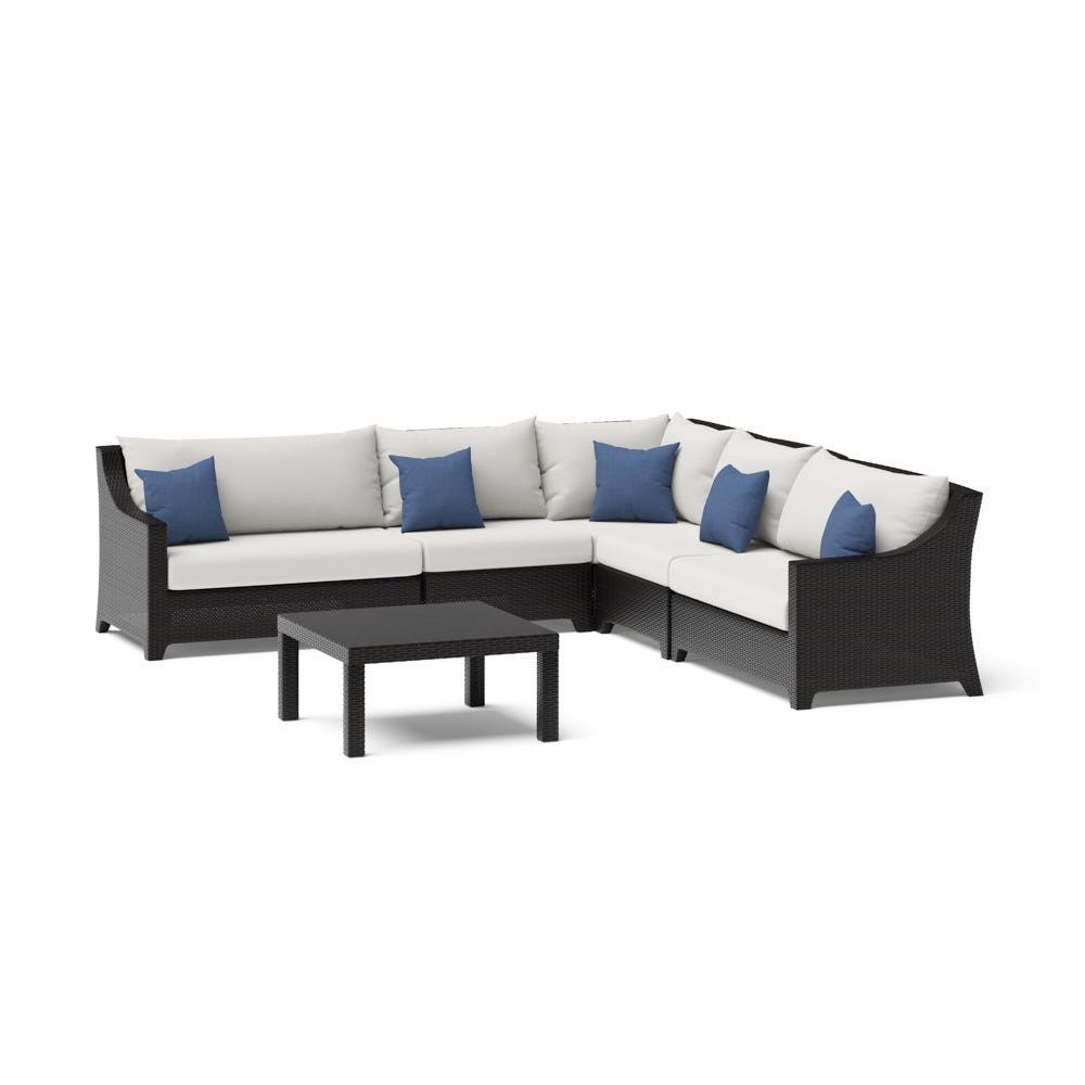 Deco™ 6 Piece Sunbrella® Outdoor Sectional & Table - Bliss Ink