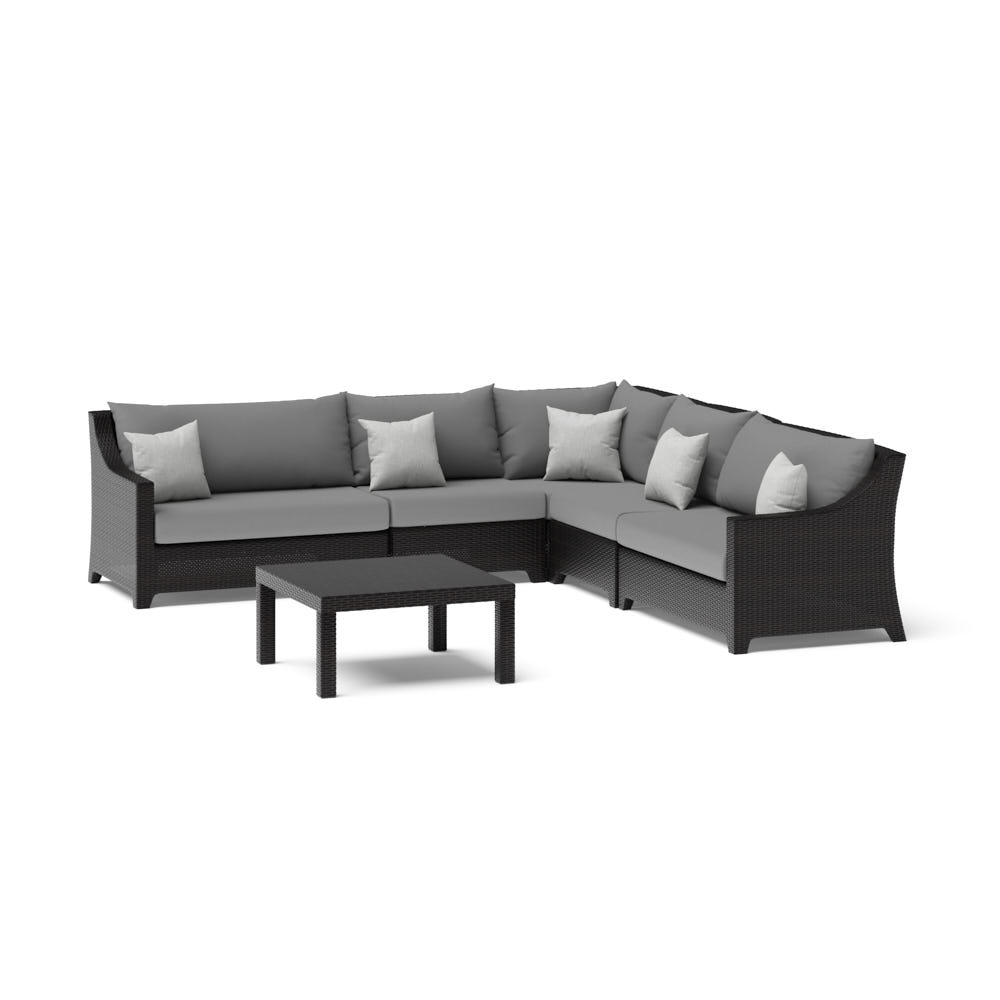 Deco™ 6 Piece Sunbrella® Outdoor Sectional & Table - Charcoal Gray