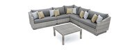 Cannes™ 6 Piece Sunbrella® Outdoor Sectional & Table - Charcoal Gray