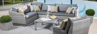 Cannes™ 6 Piece Sunbrella® Outdoor Sectional & Table - Charcoal Gray