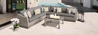 Cannes™ 6 Piece Sunbrella® Outdoor Sectional & Table - Charcoal Gray