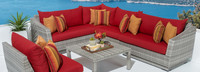 Cannes™ 6 Piece Sunbrella® Outdoor Sectional & Table - Charcoal Gray