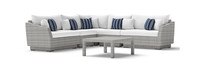 Cannes™ 6 Piece Sunbrella® Outdoor Sectional & Table - Centered Ink
