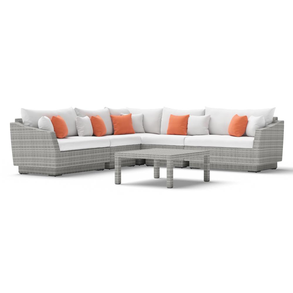 Cannes™ 6 Piece Sectional & Table - Cast Coral