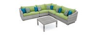 Cannes™ 6 Piece Sunbrella® Outdoor Sectional & Table - Ginkgo Green
