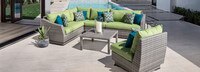 Cannes™ 6 Piece Sunbrella® Outdoor Sectional & Table - Ginkgo Green