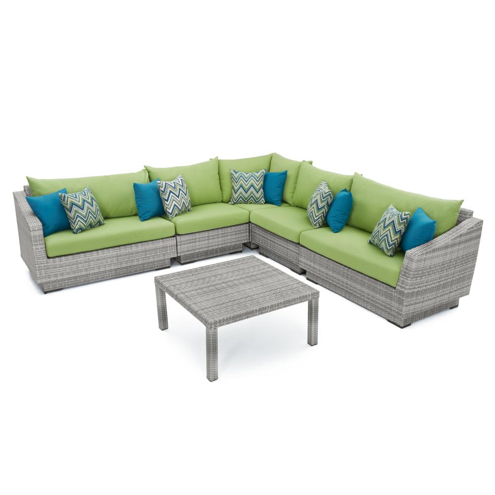 Cannes™ 6 Piece Sectional & Table - Ginkgo Green
