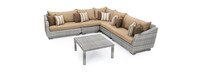 Cannes™ 6 Piece Sunbrella® Outdoor Sectional & Table - Maxim Beige