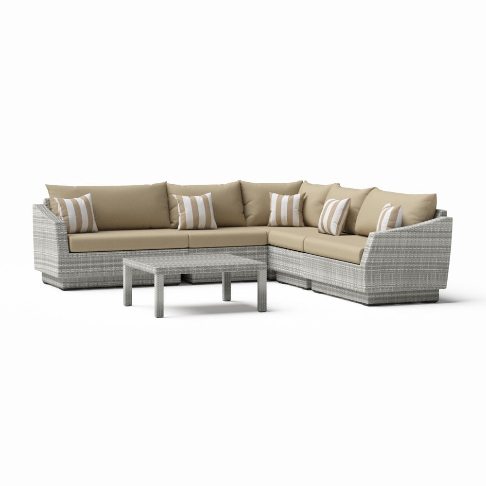 Cannes™ 6 Piece Sunbrella® Outdoor Sectional & Table - Maxim Beige