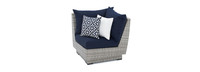 Cannes™ 6 Piece Sunbrella® Outdoor Sectional & Table - Navy Blue
