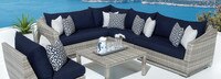 Cannes™ 6 Piece Sunbrella® Outdoor Sectional & Table - Navy Blue