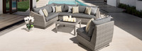 Cannes™ 6 Piece Sunbrella® Outdoor Sectional & Table - Navy Blue