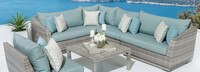 Cannes™ 6 Piece Sectional & Table - Spa Blue