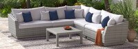 Cannes™ 6 Piece Sectional & Table - Spa Blue