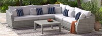 Cannes™ 6 Piece Sectional & Table - Spa Blue