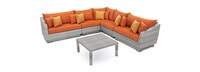 Cannes™ 6 Piece Sunbrella® Outdoor Sectional & Table - Tikka Orange