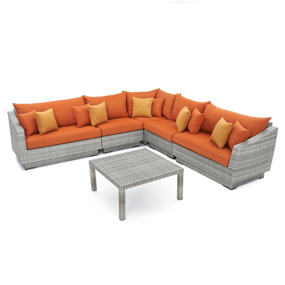 Cannes™ 6 Piece Sectional & Table - Tikka Orange