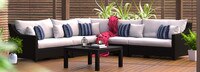 Deco™ 6 Piece Sectional and Table - Cast Coral
