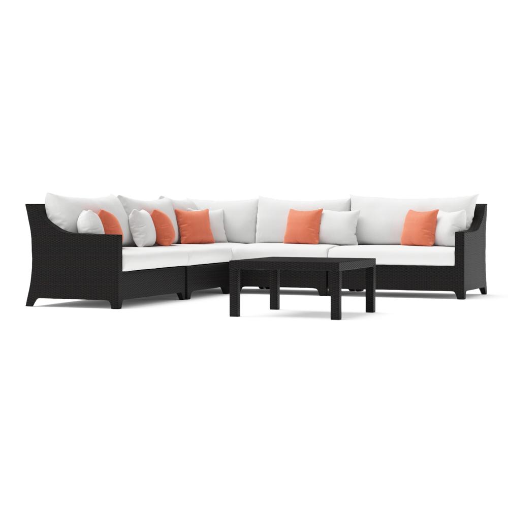 Deco™ 6 Piece Sectional and Table - Cast Coral