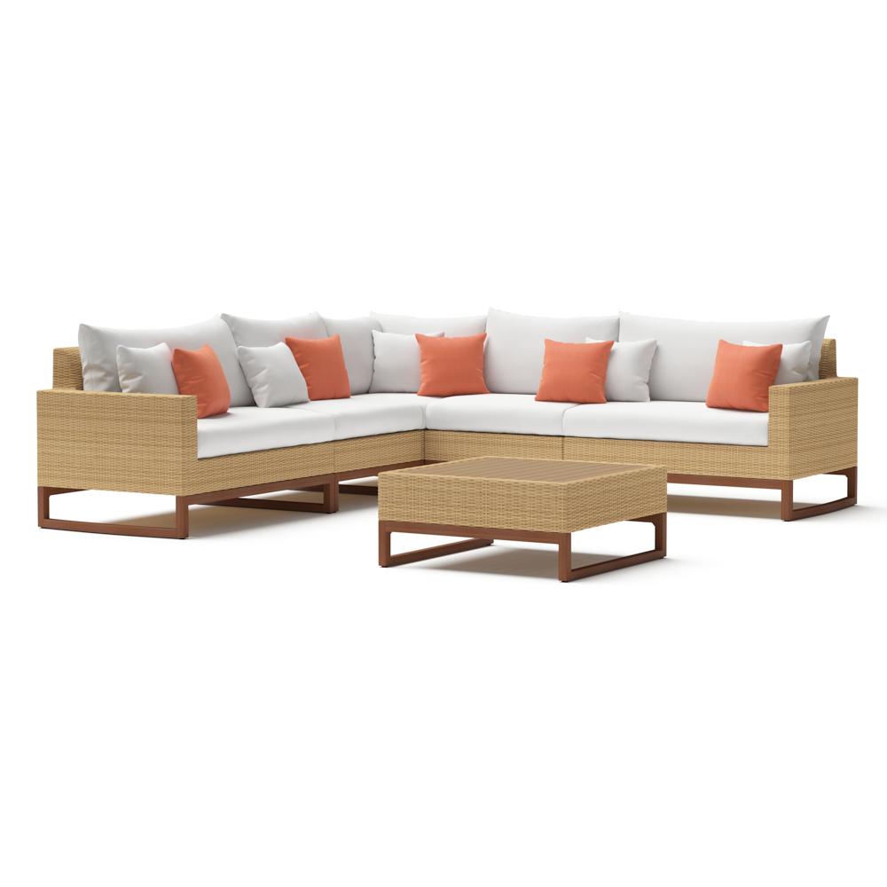 Mili™ 6 Piece Sofa Sectional - Cast Coral