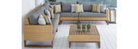 Mili™ 6 Piece Sunbrella® Outdoor Sectional & Table - Navy Blue
