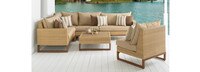 Mili™ 6 Piece Sunbrella® Outdoor Sectional & Table - Navy Blue