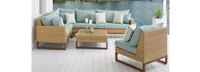 Mili™ 6 Piece Sunbrella® Outdoor Sectional & Table - Navy Blue
