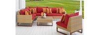 Mili™ 6 Piece Sunbrella® Outdoor Sectional & Table - Navy Blue