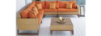Mili™ 6 Piece Sunbrella® Outdoor Sectional & Table - Navy Blue
