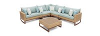 Mili™ 6 Piece Sofa Sectional - Spa Blue