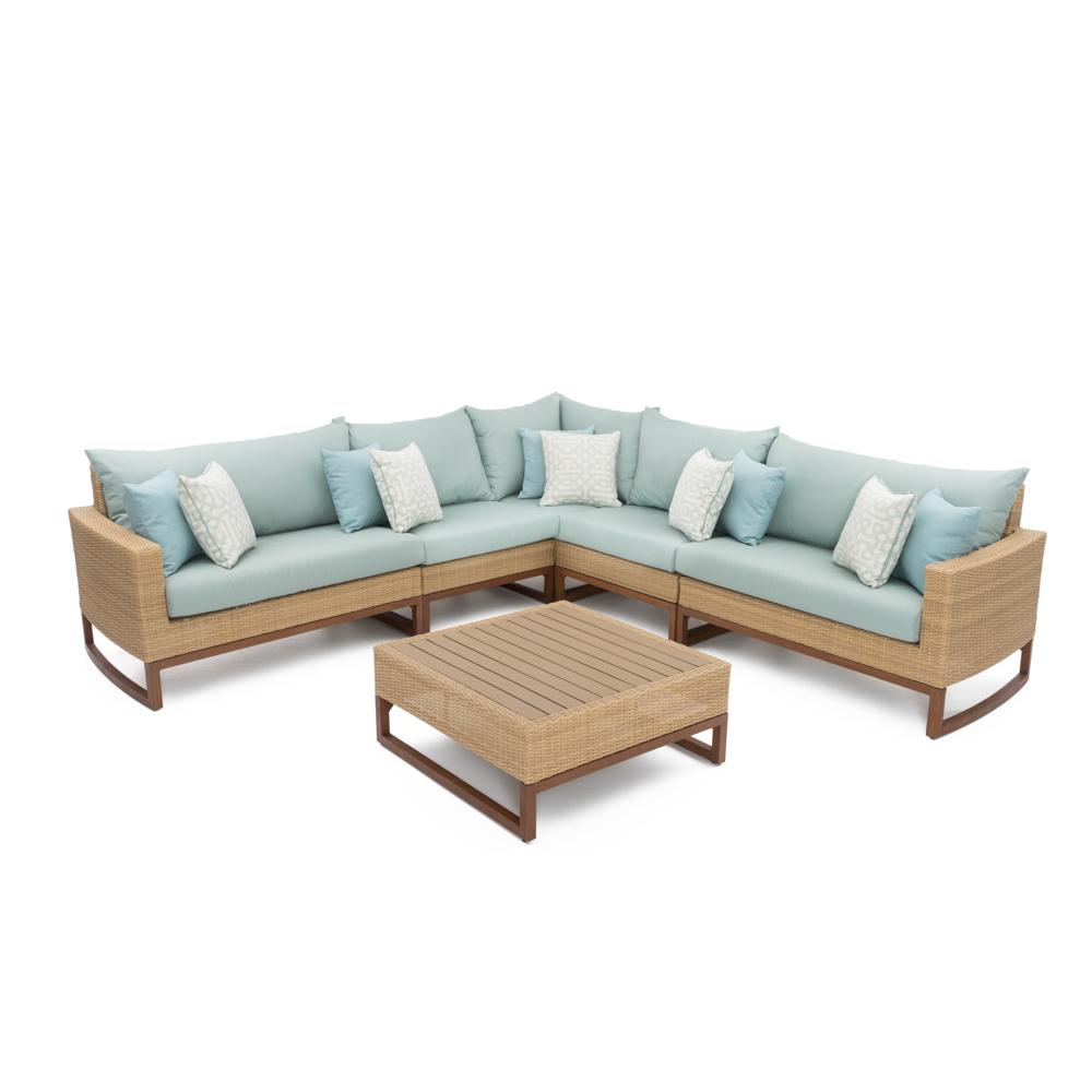 Mili™ 6 Piece Sofa Sectional - Spa Blue