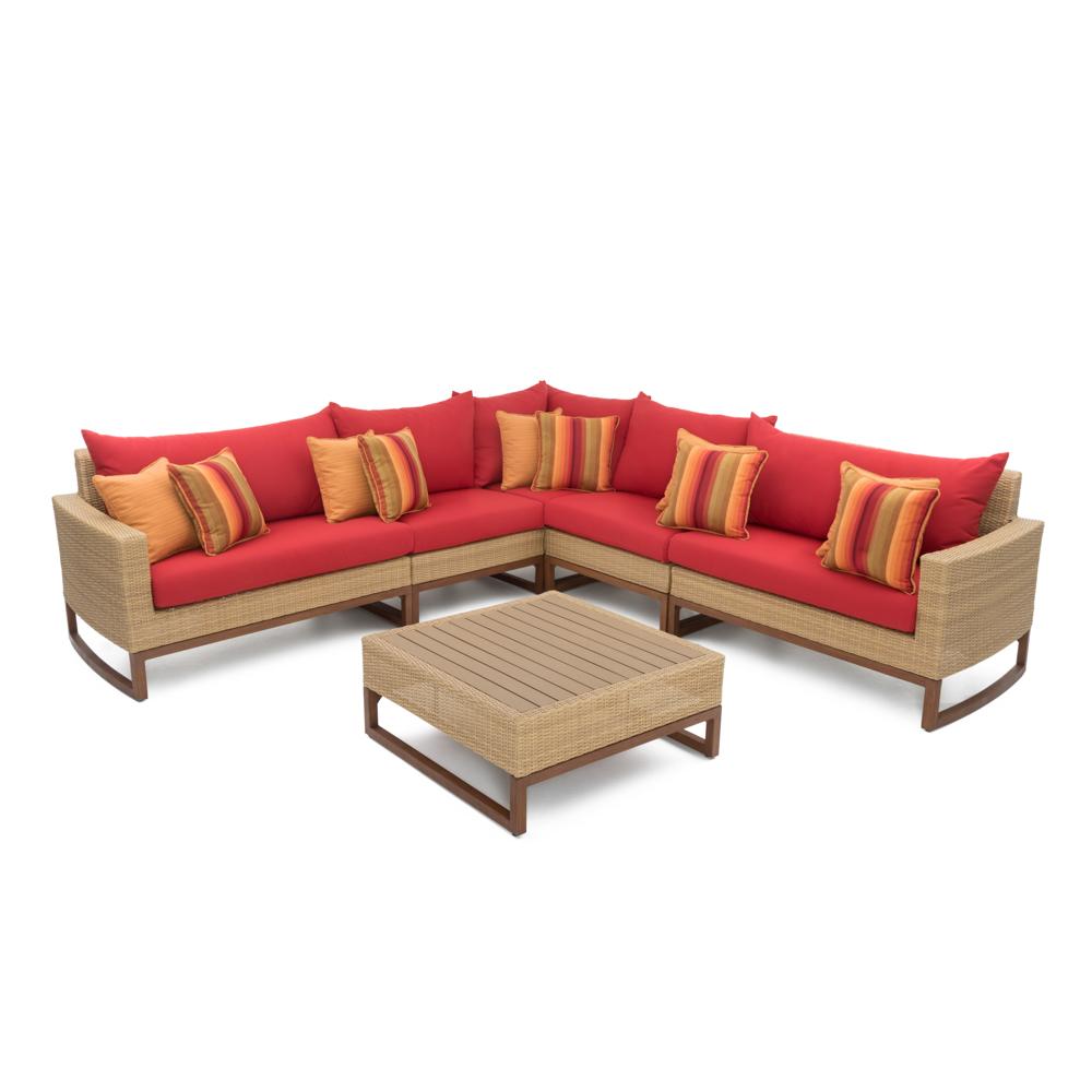 Mili™ 6 Piece Sofa Sectional - Sunset Red