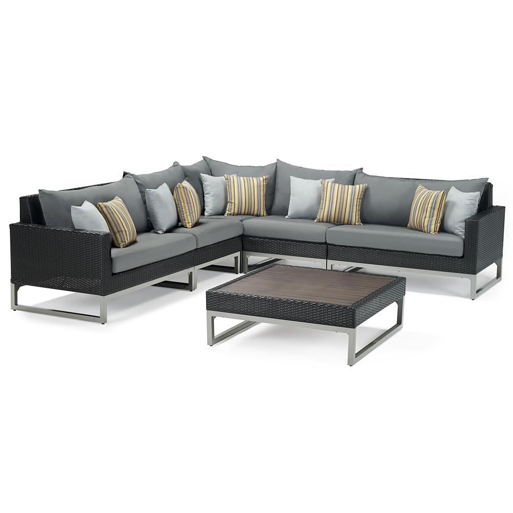 Milo™ Espresso 6 Piece Sectional - Charcoal Gray