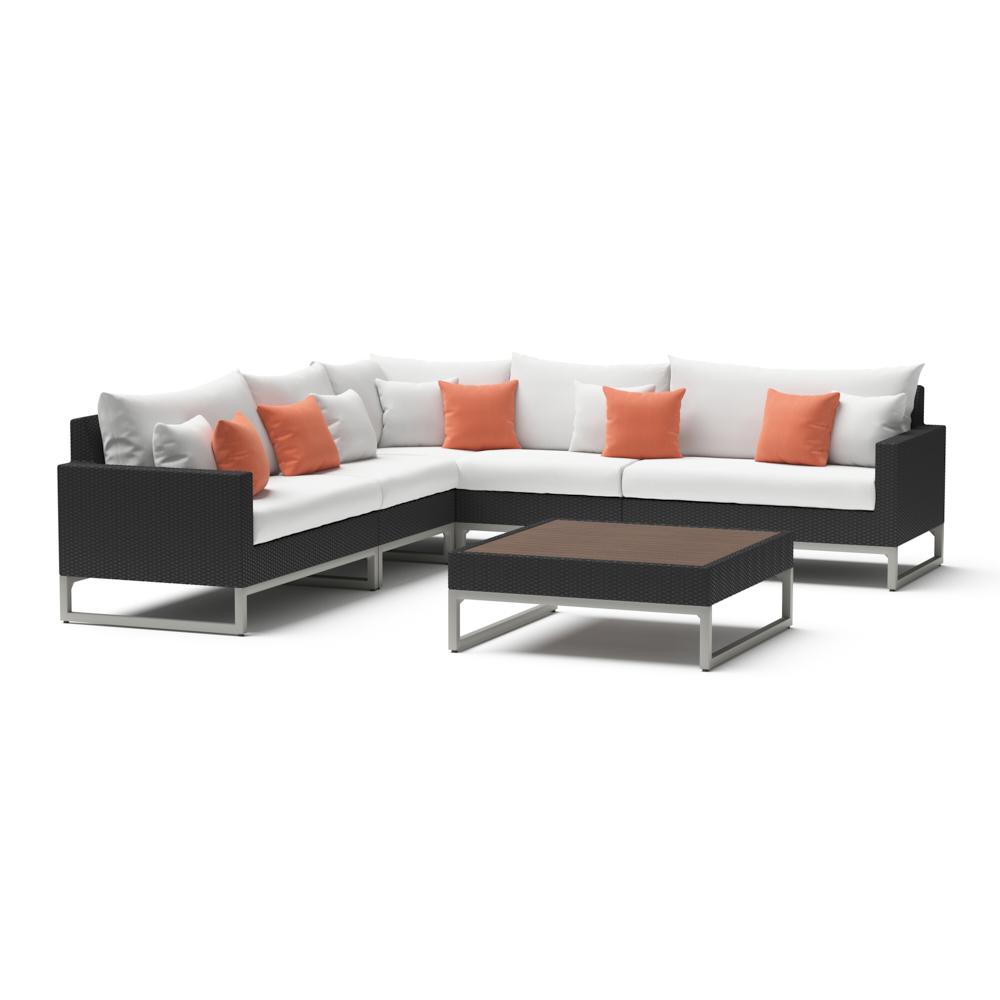 Milo™ Espresso 6 Piece Sectional - Cast Coral