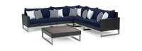 Milo™ Espresso 6 Piece Sectional - Navy Blue