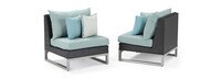Milo™ Espresso 6 Piece Sectional - Spa Blue