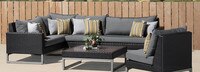 Milo™ Espresso 6 Piece Sectional - Spa Blue