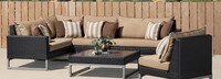 Milo™ Espresso 6 Piece Sectional - Spa Blue
