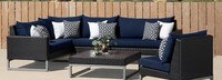 Milo™ Espresso 6 Piece Sectional - Spa Blue