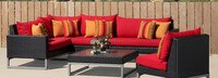 Milo™ Espresso 6 Piece Sectional - Spa Blue