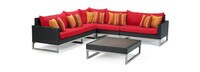 Milo™ Espresso 6 Piece Sectional - Sunset Red