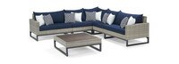 Milo™ Gray 6 Piece Sectional - Navy Blue