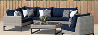 Milo™ Gray 6 Piece Sectional - Navy Blue