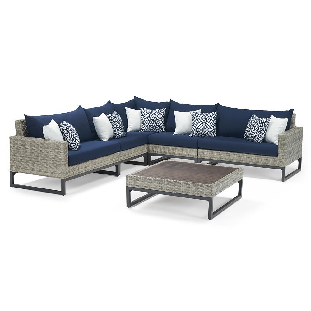 Milo™ Gray 6 Piece Sectional - Navy Blue