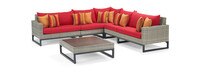 Milo™ Gray 6 Piece Sectional - Sunset Red