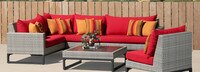 Milo™ Gray 6 Piece Sectional - Sunset Red